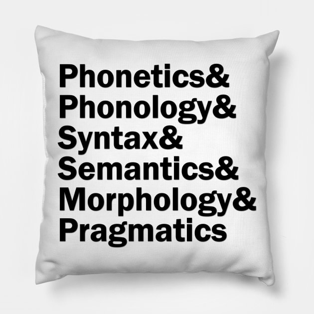 Areas of Linguistics | Black Pillow by gillianembers
