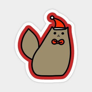 Brown Christmas Kitty Magnet