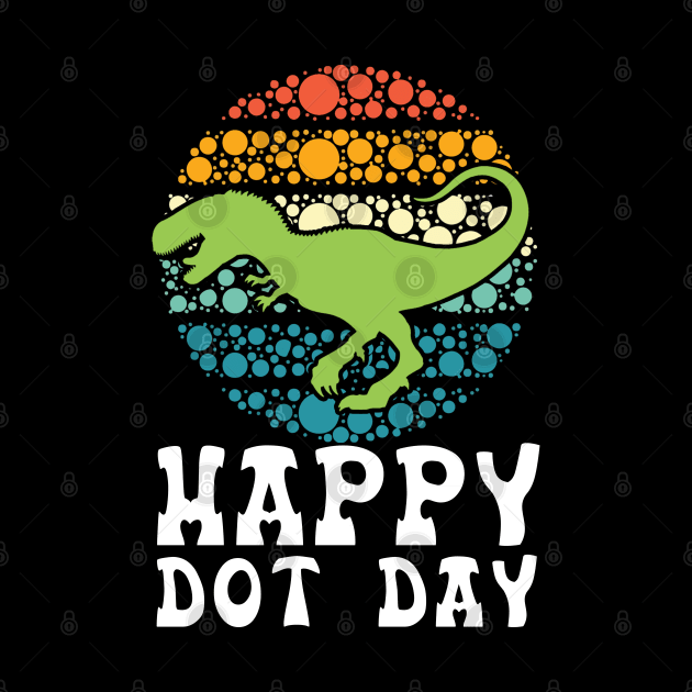 Happy International Dot Day Colorful Polka Dot Dinosaur Boys by The Design Catalyst