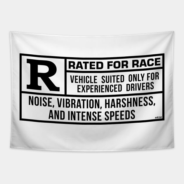 Rated R For Race - White/Black Tapestry by hoddynoddy