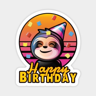 Happy Birthday Cute Sloth Party Animal Celebration Magnet