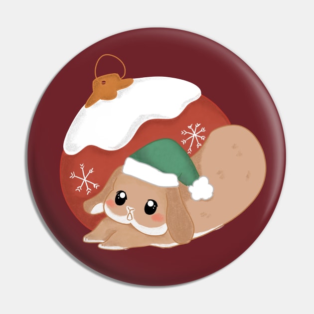 Bailey the Yoga rabit and the Christmas Ball _ Bunniesmee Christmas Edition Pin by GambarGrace