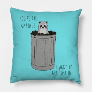 Funny card birthday any occasion card Raccoon garbage Pillow