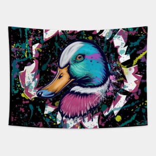 Mallard Duck Spray Paint Graffiti Art Tapestry