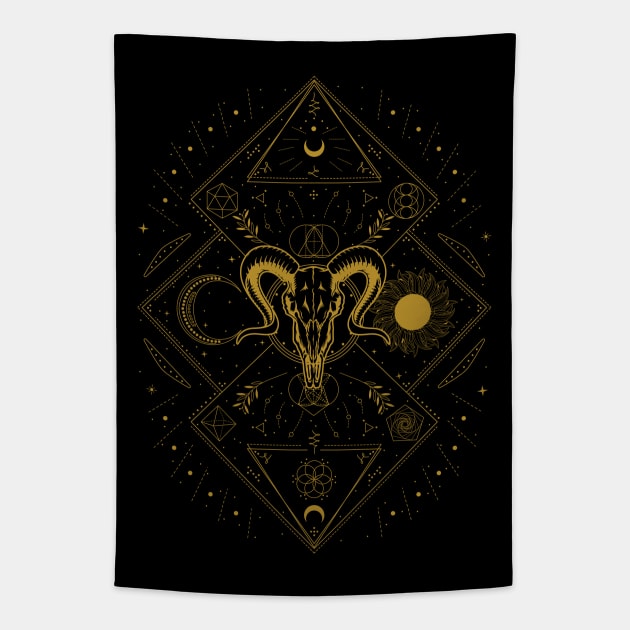 The Horned God | Pagan Symbol Tapestry by CelestialStudio