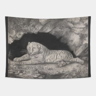 Tiger Lying in the Entrance of a Cave by Elizabeth Pringle Tapestry