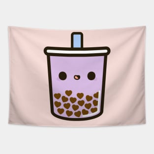 Cute Love Heart Bubble Tea Tapestry