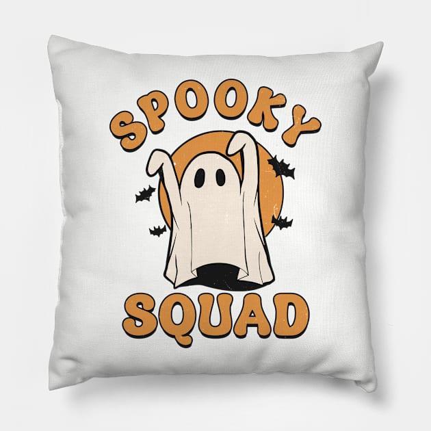 Spooky squad groovy ghost Pillow by RusticVintager