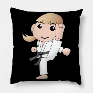 Karate Girl Kick Kawaii Cute Anime Cartoon Character Pillow