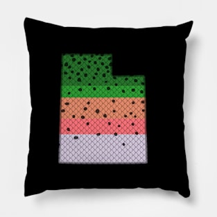 Trout Fishing Rainbow Trout Pattern Utah State Map Pillow