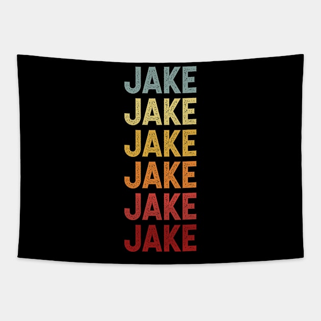 Jake Name Vintage Retro Gift Named Jake Tapestry by CoolDesignsDz