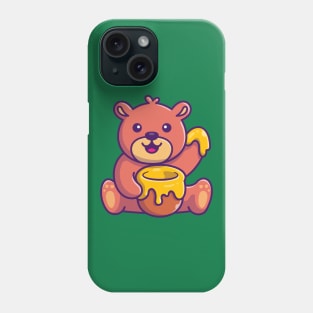 Cute Honey Bear With Honey Cartoon Phone Case