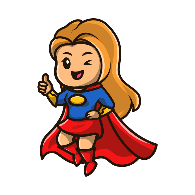 Cute Super Hero Girl Cartoon Illustration by Catalyst Labs