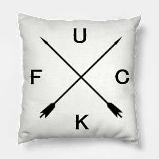 Fuck Crossed Arrow Sign T-Shirt - Black Pillow