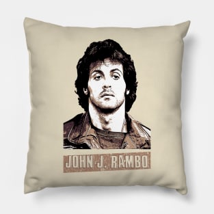 John J. Rambo | Sylvester Stallone || Vintage 80s Movie Pillow