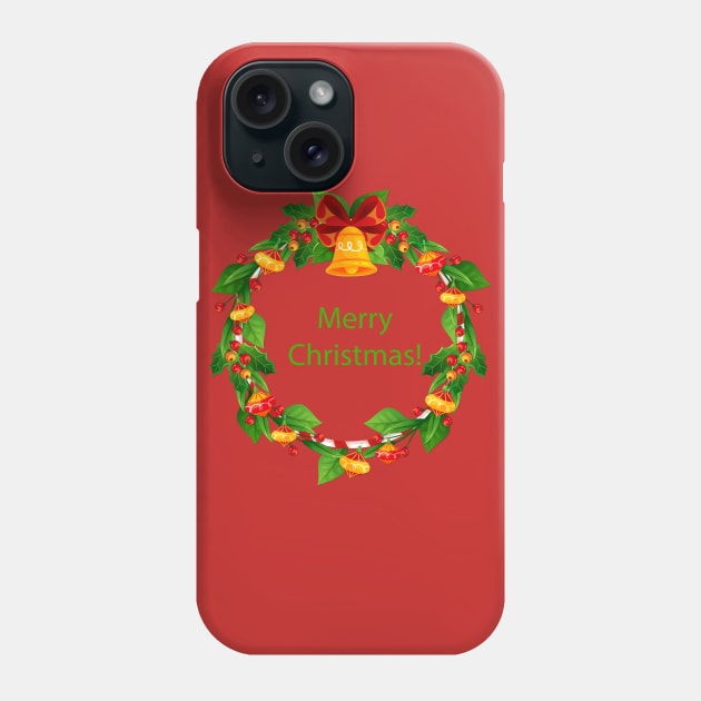 Merry Christmas Ring Phone Case by Mako Design 