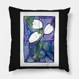 Tulips in a Stained Glass Window Pillow