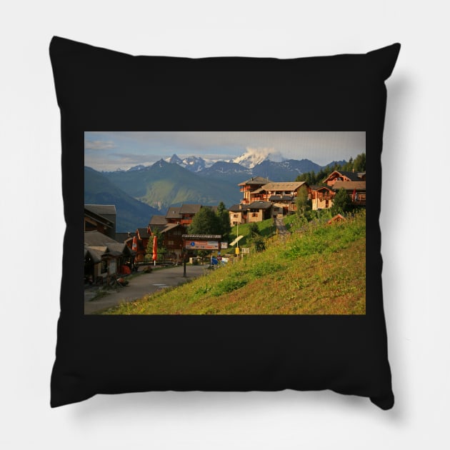 Mont Blanc from Vallandry Pillow by RedHillDigital