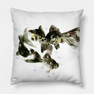 Black Moor Fish Aquarium Artwork Pillow