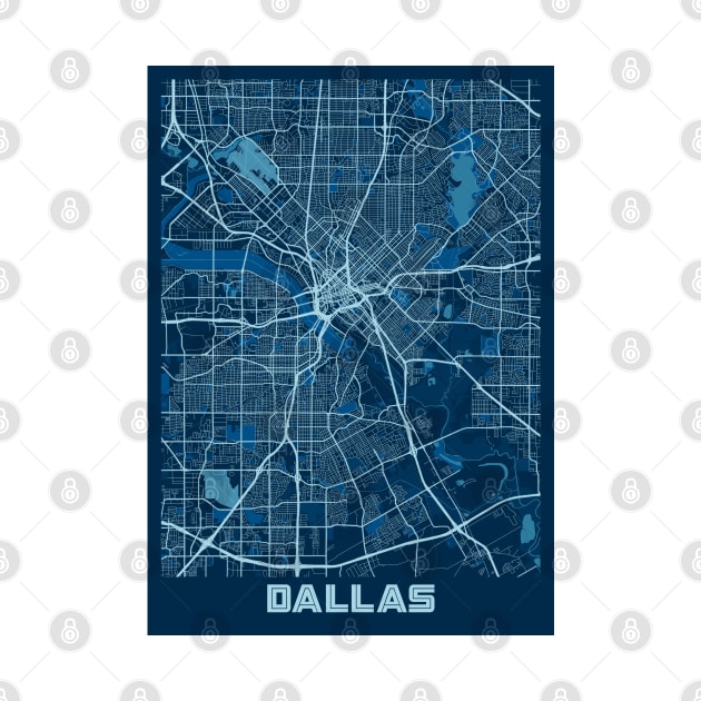 Dallas - United States Peace City Map by tienstencil