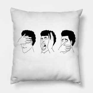 see, hear, speak no evil Pillow