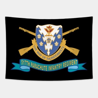 517th Parachute Infantry Regiment - DUI w Br - Ribbon X 300 Tapestry