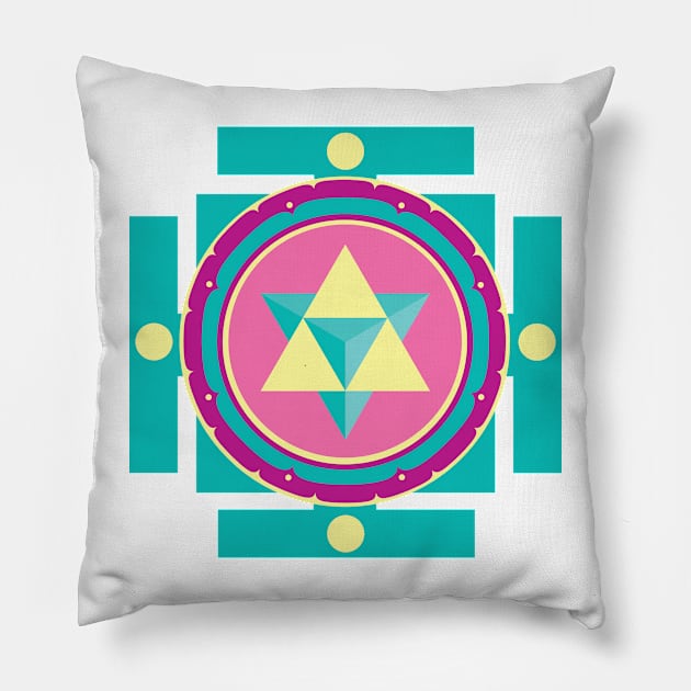 Merkaba Mandala Pillow by GalacticMantra