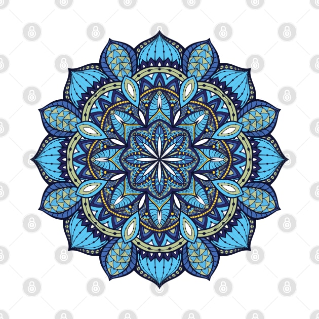 blue indian mandala by Mako Design 