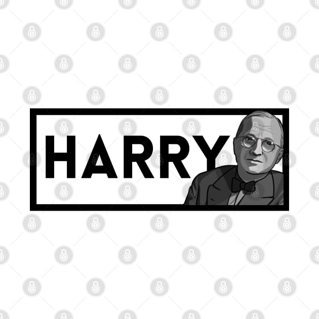 Harry: Black & White President Kennedy Portrait by History Tees