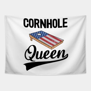 Cornhole Queen Women Girls American Flag Corn Hole Board Tapestry