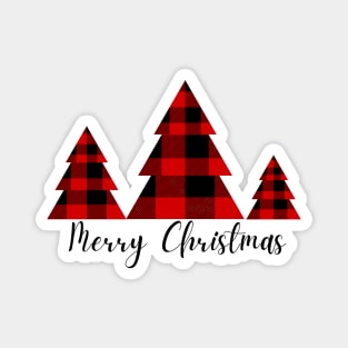 Merry Christmas Buffalo Plaid Trees Magnet