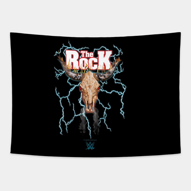 The Rock Lightning Bull Skull Logo Tapestry by Holman