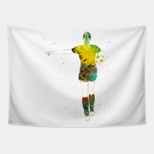 Soccer Player Girl Tapestry