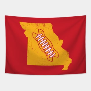 KC Missouri Retro Football - Red Tapestry