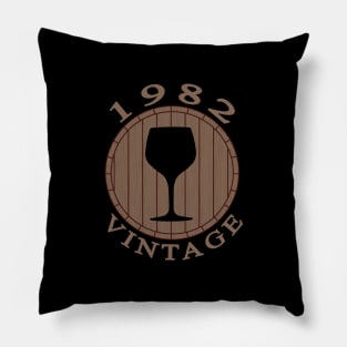 Vintage Wine Lover Birthday 1982 Pillow