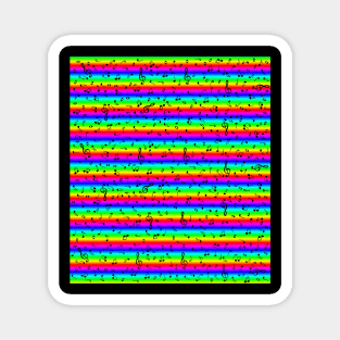 Rainbow Sheet Music Notes Pattern Magnet