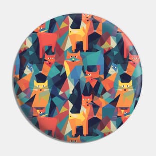 Geometric cats pattern Pin