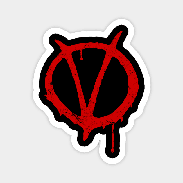 V for Vendetta Symbol Vintage Magnet by Coccomedian