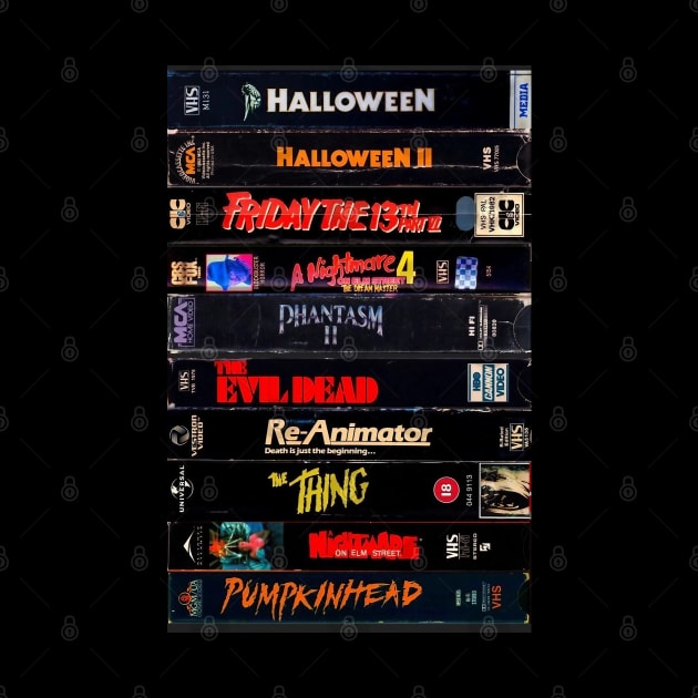 Retro Horror Movies VHS Stacks by HipHopTees