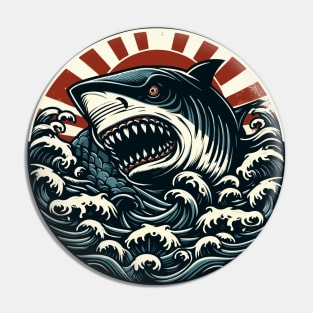 Sinister monster shark attacking Pin