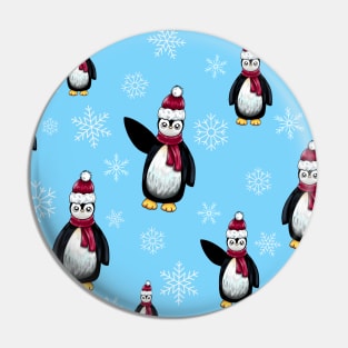 Cute Penguin Snowflake Pattern Pin