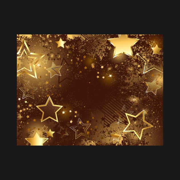 Brown background with golden stars by Blackmoon9