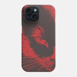 Abstract angry cat. The muzzle of a sullen cat close-up Phone Case