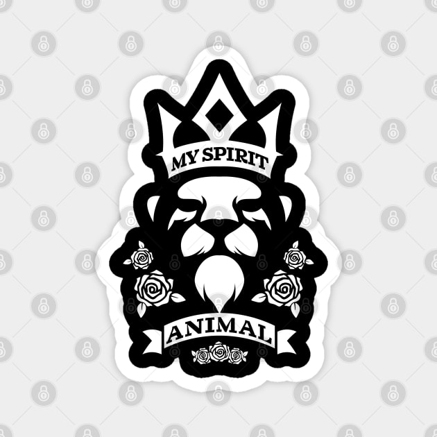 Lion is my spirit animal, white brave lion, birthday gift idea Magnet by Yurko_shop