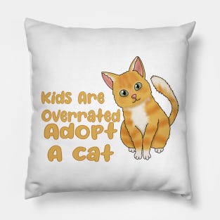 Adopt A cat (fluffy orange cat) Pillow