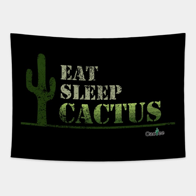 Eat Sleep Cactus Repeat Tapestry by Cactee