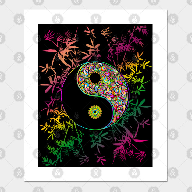 Yin Yang Psychedelic Rainbow Colors Buddhism Posters And Art