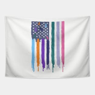 Fight for the Cancer Cure Ribbon Shirt Distressed Flag Support Gift Tapestry