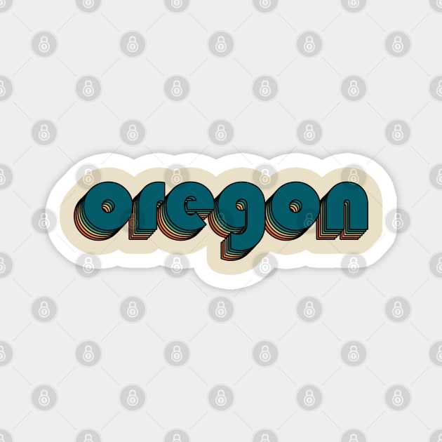 Oregon // Oregon Retro Rainbow Typography Style // 70s Magnet by Vincentstore.id