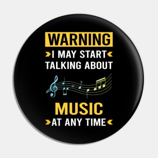 Warning Music Pin